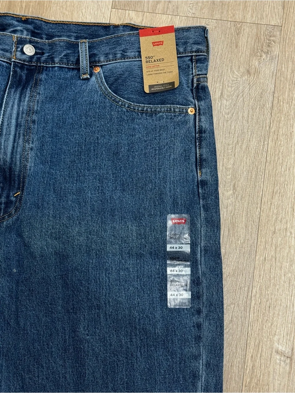 Levi’s 550 Relaxed Fit Jeans Mens 44x30 Dark Denim Tapered Leg Classic R TAB